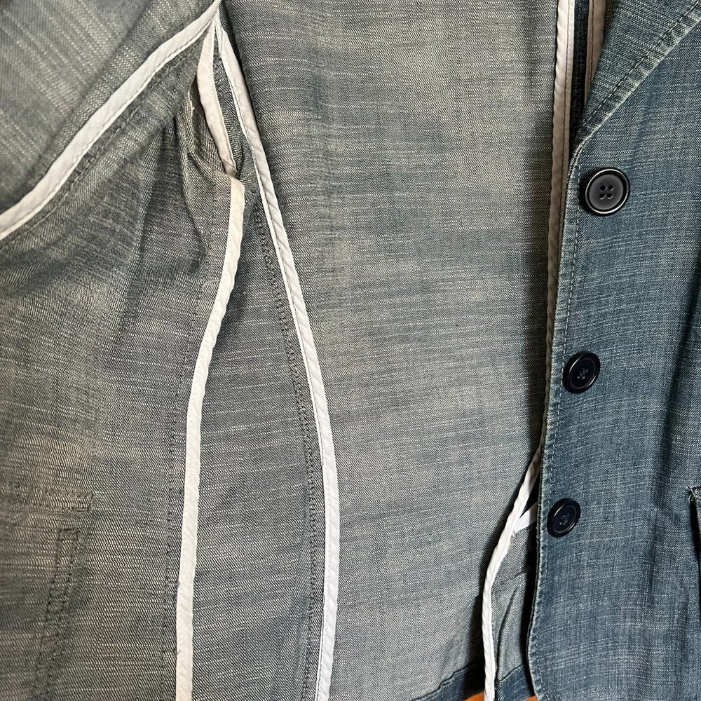 Classic Denim Blazer // Talbots Women's Size 10P - Picture 3 of 5